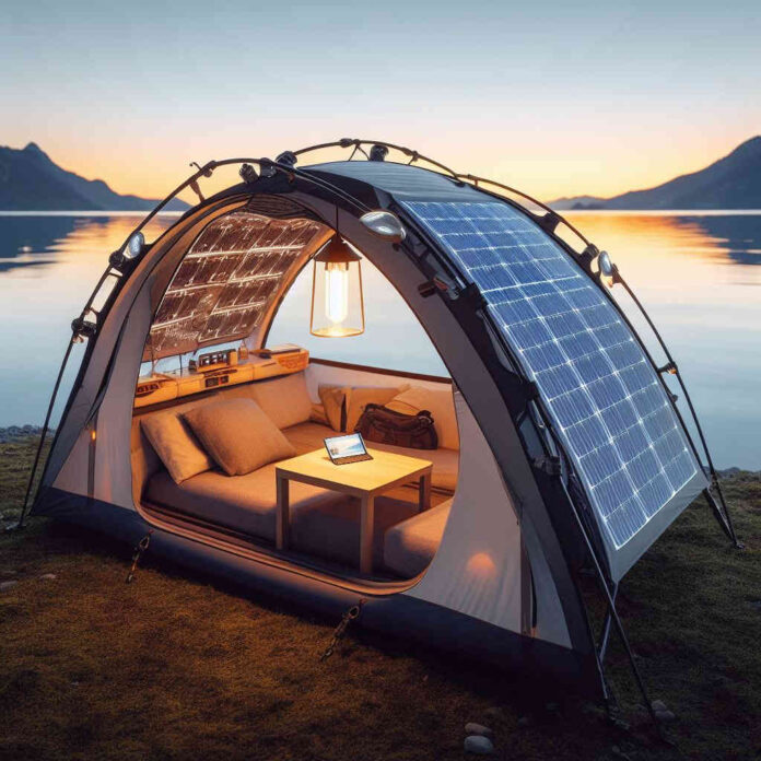 Solar powered tent Solar powered tent -Outdoor solar powered trips